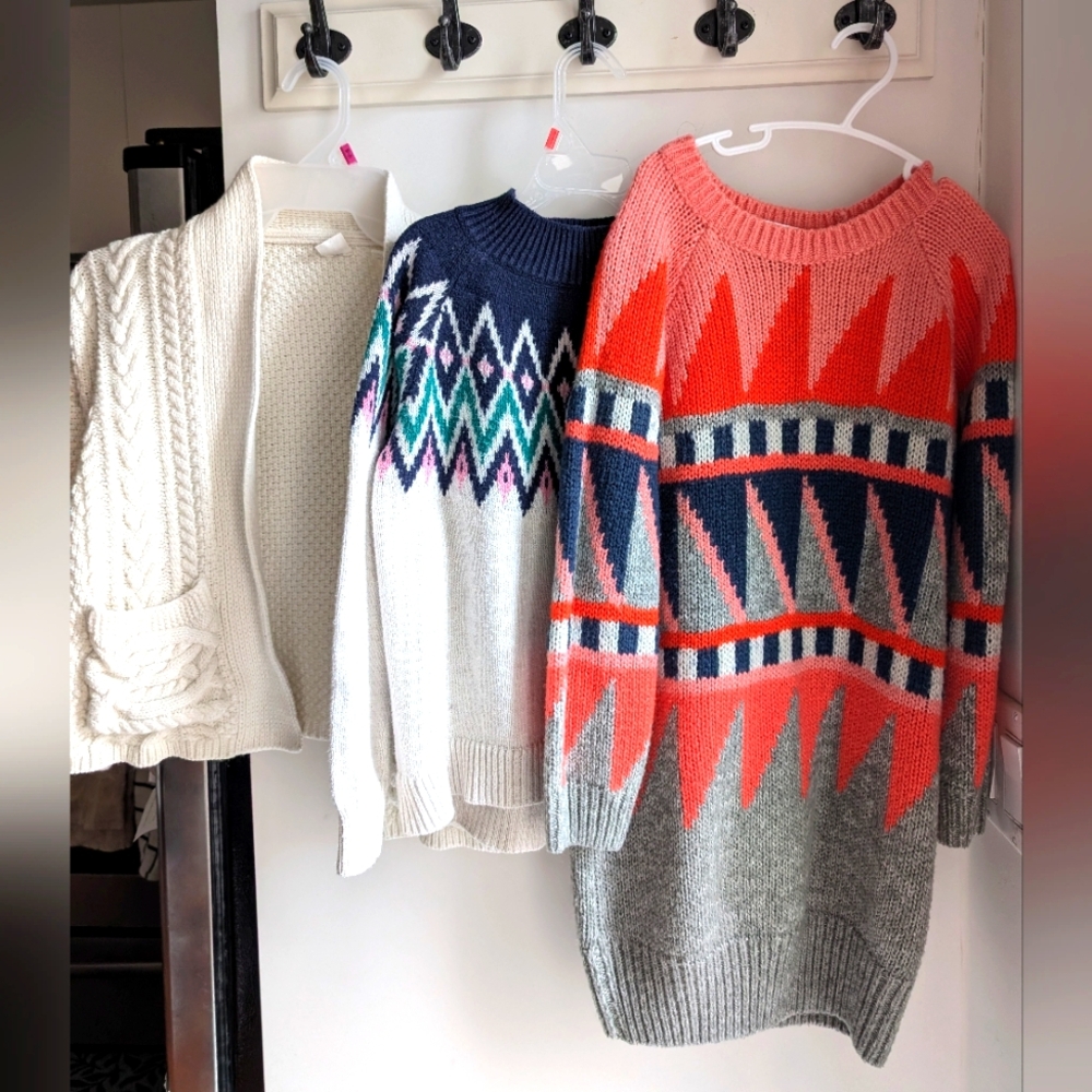 Gap & Old Navy Girl's Bundle 3 Knit Sweaters Youth Medium Size 8 - fair isle